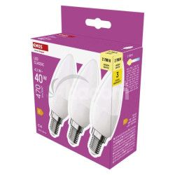 LED iarovka Classic svieka / E14 / 4,2 W (40 W) / 470 lm / Tepl biela 3ks ZQ3E21.3