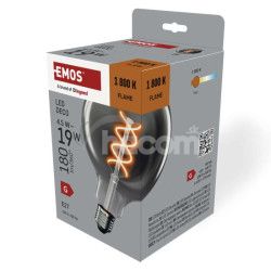 LED iarovka DECO SMOKED G125 / E27 / 4,5 W (19 W) / 180 lm / flame Z58311