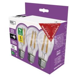 LED iarovka Filament A CLASS A60 / E27 / 5 W (75 W) / 1 060 lm / neutrlna biela 3ks ZF5158.3