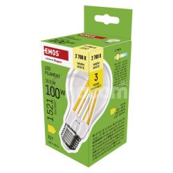 LED iarovka Filament A60 / E27 / 10,5 W (100 W) / 1521 lm / Tepl biela ZF5D62