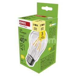 LED iarovka Filament A60 / E27 / 3,4 W (40 W) / 470 lm / Tepl biela ZF5D22