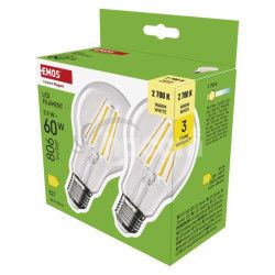 LED iarovka Filament A60 / E27 / 5,9 W (60 W) / 806 lm / Tepl biela 2ks ZF5D42.2