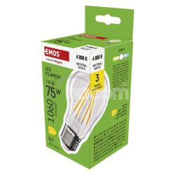 LED iarovka Filament A60 / E27 / 7,8 W (75 W) / 1060 lm / Neutrlna biela ZF5D53