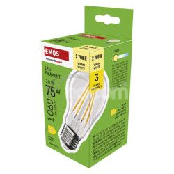 LED iarovka Filament A60 / E27 / 7,8 W (75 W) / 1060 lm / Tepl biela ZF5D52