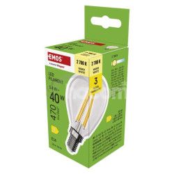 LED iarovka Filament Mini Globe / E14 / 3,4 W (40 W) / 470 lm / Tepl biela ZF1D22