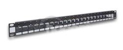 Legrand Linkeo modulrny patch panel s kovovou vyvzovacou litou na kble, 24xRJ45 STP/UTP, oton kolieska so 6 farbam