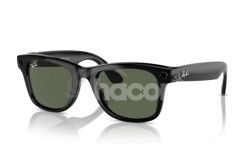 Meta Ray-Ban Gen1 Wayfarer, Shiny Black, G15 Green LARGE RW4008 601/7153