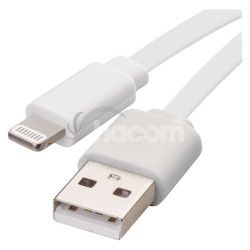Nabjac a dtov kbel USB-A 2.0 / Lightning MFi, 1 m, biely SM7013W