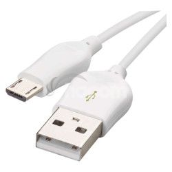 Nabjac a dtov kbel USB-A 2.0 / micro USB-B 2.0, Quick Charge, 1 m, biely SM7004W