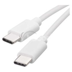 Nabjac a dtov kbel USB-C 2.0 / USB-C 2.0, 1 m, biely SM7027W