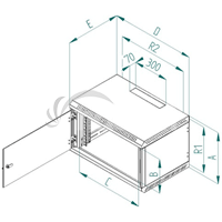 Nstenn rozvdza jednodielny 12U / 395mm plech.dvee RBA-12-CS4-CAX-A1