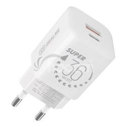 OBAL:ME GaN Cestovn Nabjaka USB-A + USB-C 36W White 8596311273483