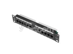 PATCH PANEL 12PORT 1U 10?? CAT.5E UTP �IERNY LANBER PPU5-9012-B