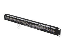 PATCH PANEL 24 PORTOV 1U S KONEKTOROM TYPU F �IERNY LANBERG PPRF-R624-B
