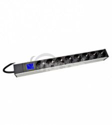 PDU IT METER, integr.meren, 8x Schuko, Al, 19 ", 1U, RAL 7035 HSMPES06