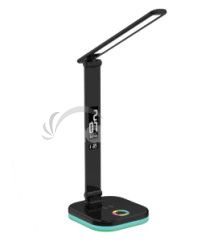 Platinet PDL711RGBB stoln� LED lampa stmievate�n�, bezdr�tov� nab�janie, hodiny, �ierna PLADL711RGBB