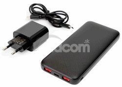 Platinet SET 3v1 Powerbanka 10000 mAh + Nab�ja�ka 20W Power Delivery, k�bel USB-C 1m, �ierna PLAPMPB10SETB