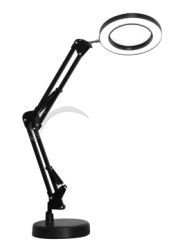 Platinet stoln LED lampa Magnify 10W stmievaten s lupou, ierna PLADLL11N