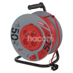 Predl�ovac� k�bel na bubne 50 m / pevn� stred / 4 z�suvky / �erven� / PVC / 230 V / 1,5mm2 P19450P