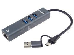 PremiumCord adapt�r USB-C a USB-A na Gigabit a USB ku31ether06