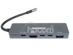 PremiumCord adapt�r USB-C na HDMI+USB A+USB C+PD ku31dock21