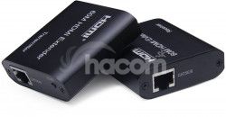 PremiumCord HDMI extender na 60m FULL HD 1080p cez jeden kbel Cat5e/6/6a/7, EDID nastavenia khext60-7