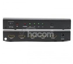 PremiumCord HDMI switch 4:1, kovov, diakov ovl. khswit41b