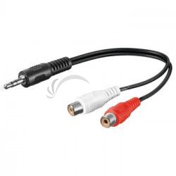 PremiumCord Kbel Jack 3.5mm-2xCINCH M / F 20cm kjackcinf02