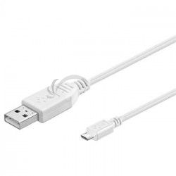 PremiumCord Kbel micro USB 2.0, AB 2m, biela ku2m2fw