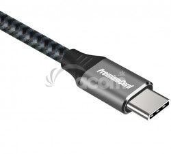 PremiumCord Kbel USB 3.2 Gen 1 USB-C male - USB-C male, bavlnen oplet, 1m ku31ct1