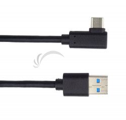PremiumCord Kbel USB typ C / M zahnut konektor 90  - USB 3.0 A / M, 50cm ku31cz05bk