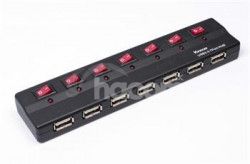 PremiumCord USB 2.0 HUB 7-portov s ext. napjanm a vypnami portov ku2hub7sw