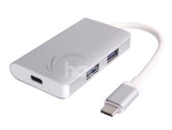 PremiumCord USB-C hub 2xUSB 3.0+PD charge ku31hub05