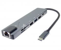 PremiumCord USB-C na HDMI + USB3.0 + USB2.0 + PD + SD/TF + RJ45 adaptr ku31dock16