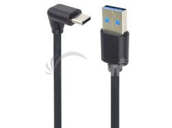PremiumCord USB C-USB A, zahnut�, �ern�, 3m ku31cze3bk