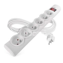 Prepov ochrana  6 zsuviek, 3 m, biela P54016