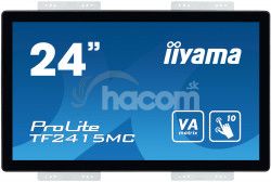 24 "iiyama TF2415MC-B2: VA, FullHD, Capacitive, 10P, 350cd / m2, VGA, DP, HDMI, ierny TF2415MC-B2