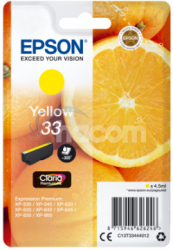 Epson Singlepack Yellow 33 Claria Premium Ink C13T33444012