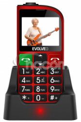 EVOLVEO EasyPhone FM, mobiln telefn pre seniorov s nabjacm stojanom (erven farba) EP-800-FMR