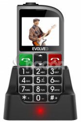 EVOLVEO EasyPhone FM, mobiln telefn pre seniorov s nabjacm stojanom (strieborn farba) EP-800-FMS