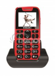 EVOLVEO EasyPhone, mobiln telefn pre seniorov s nabjacm stojanom (erven farba) EP-500-RED