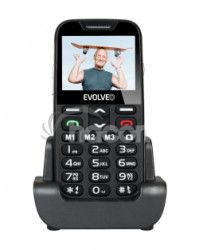EVOLVEO EasyPhone XD, mobiln telefn pre seniorov s nabjacm stojanom (ierna farba) EP-600-XDB