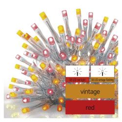 Standard LED spojovacia reaz pulzujca  cencle, 2,5 m, vonkajia, erven/vintage D1CD01