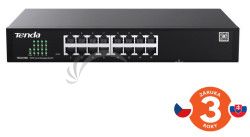 Tenda TEG2216D Websmart L2 cloud managed switch, 16x 10/100/1000 Mbps, Kov, Fanless-bez ventiltorov 75012019