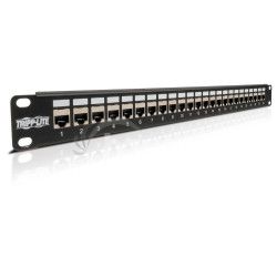 Tripplite Patch panel priechodn STP tienen pre mont do racku 1U, 24x Cat6/Cat5, RJ45 Ethernet N254-024-SH