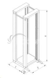 TRITON Dtov rozvdza Stojan 37U dvojdielny 800hl. RAL 7035