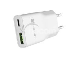 Univerz�lna nab�ja�ka USB Natec RIBERA GaN SLIM, 20 W, 1X USB-A + 1X USB-C, Biela NUC-2376
