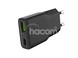 Univerz�lna nab�ja�ka USB Natec RIBERA GaN SLIM, 20 W, 1X USB-A + 1X USB-C, �ierna NUC-2377