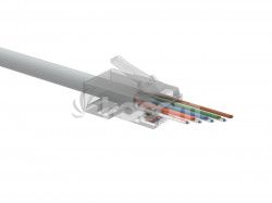 Univerzlny EASY konektor RJ45 CAT5E UTP 8p8c na drt aj licnu, 100ks SXRJ45-5E-UTP-EASY