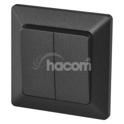Vypna dvojit striedav . 6+6, antracit A6100.8